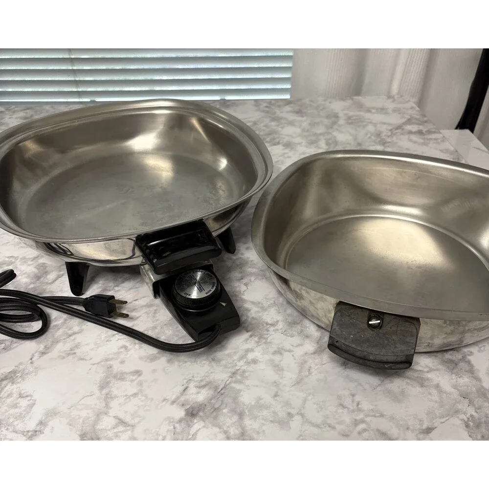Aristo Craft Electric Skillet Stainless Steel w Lid w Legs